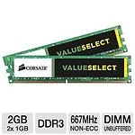 Corsair 2 GB DIMM 667 MHz DDR2 SDRAM Memory (VS2GBKIT667D2)