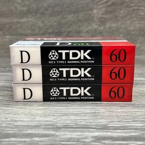 TDK D60 3-Pack Blank Audio Cassette Tapes IEC I/Type I Normal Position VTG 1988 - Picture 1 of 3