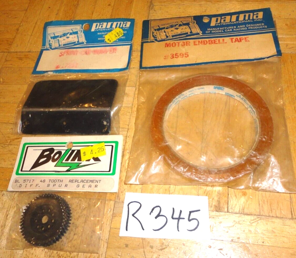 RC REMOTE CONTROL PARMA & BOLINK SPRINT CAR BUMPER MOTOR END BELL TAPE SPUR GEAR - Image 1 of 4