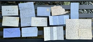 x12 Letters / Post Marked Envelopes from  the 1840’s - 1850’s. Interesting (SHC) - Imagen 1 de 1