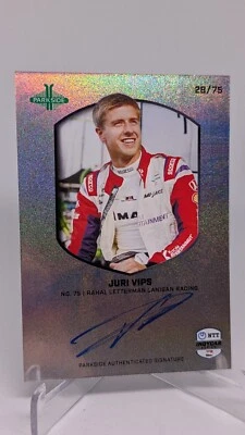 2025 Parkside IndyCar Collection Juri Vips /75 Auto Signature Hero - Image 1 of 4