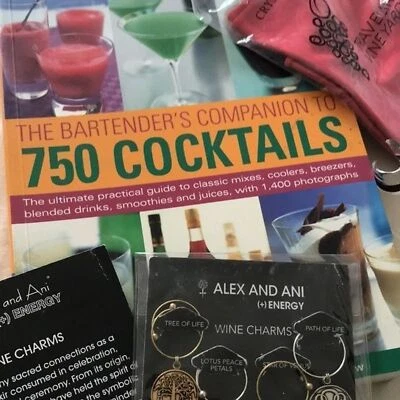 ACCESORIOS PARA CAMAREROS Paquete Libro de Cócteles Dijes de Vidrio Vertedor Limpiador de Cristal Foto 1 de 4