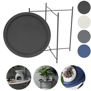 Matt Round Steel Tray Table Foldable Living Room Sofa Side End Coffee Tables - Picture 1 of 35