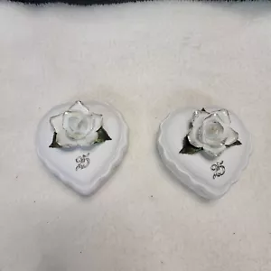 Herzförmige Schmuckschachtel 25. Jahrestag Rosen silber - Bild 1 von 9