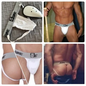 Bike Jockstrap Men Underwear Bulge Enhancer Athletic Jock W/Cup Size Large NEW - Picture 1 of 9