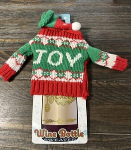 Neu Weihnachtspullover Weinflaschendeckel mit Strumpfkappe Hostess Geschenk Freude Design - Bild 1 von 3