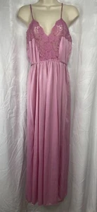 De Colección Gilligan O'Malley Rosa Nylon Camisón Vestido Lencería Transparente Detalle Encaje Años 70 - Imagen 1 de 7