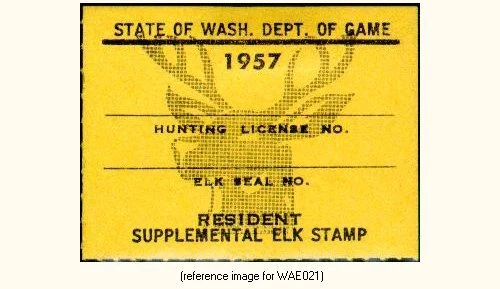 D2K Washington Elk 1957 ($5.00) Resident - Image 1 of 1