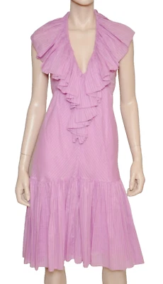 Vestido Ralph Lauren Etiqueta Azul BOADICEA Volantes Halter Top Rosa 6 Nuevo con Etiquetas $498 Foto 1 de 4