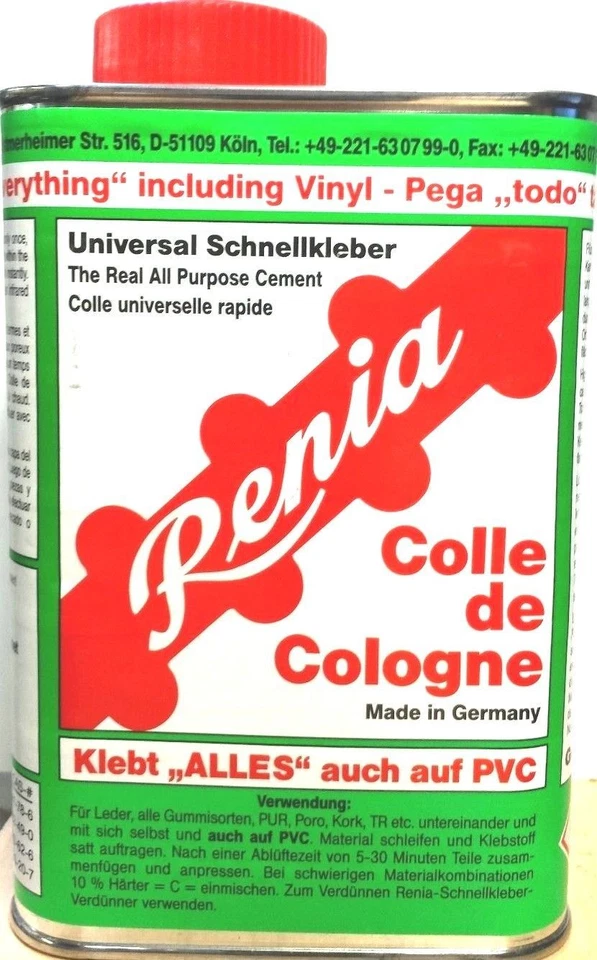 Renia Cement Glue Bonds Everything Vinyl,Leather,Rubber Shoe Glue, Adhesive 1 Lt