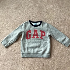 BABY GAP KIDS SWEATSHIRT, UNISEX GRAY / RED LOGO, FLEECE LINED, WARM, COZY - Picture 1 of 2