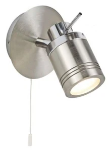 Searchlight 6601SS Samson Wall Light, IP44, satin silver - Picture 1 of 1