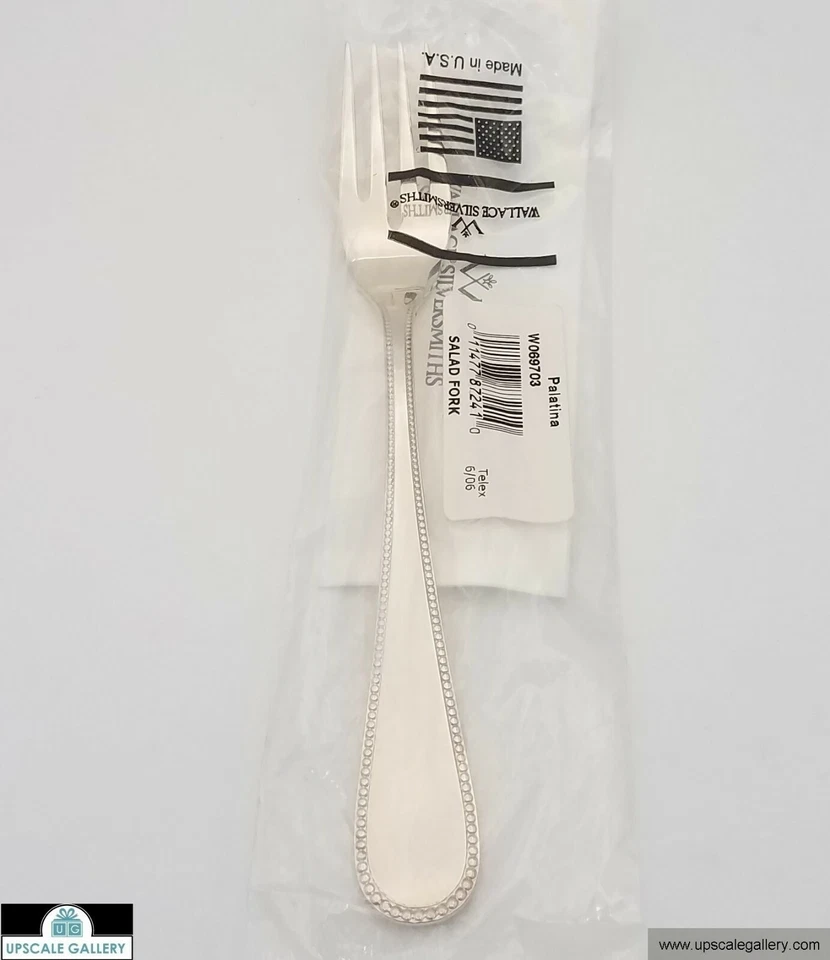 Tenedor de ensalada Wallace Palatina de plata de ley de 7" *NUEVO* Foto 1 de 1