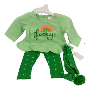 Baby Girls' St. Pat's 'Lucky' Long Sleeve Top & Bottom Set Cat & Jack Green - Picture 1 of 5