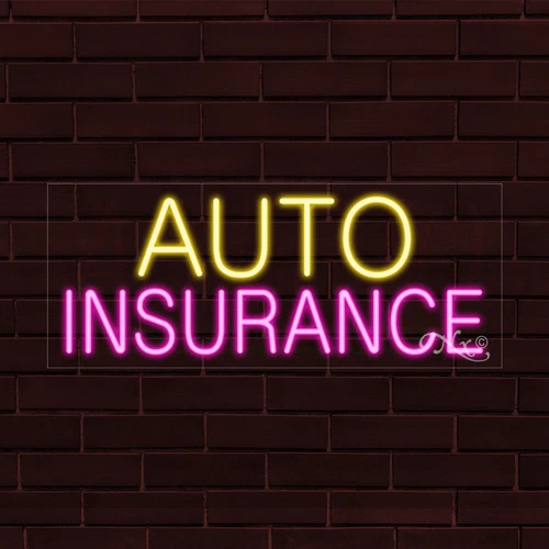 BRAND NEW "AUTO INSURANCE" 30x12X1 INCH LED FLEX INDOOR SIGN 30012 - Image 1 of 1