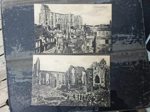 2 Vintage Unused Postcards Ruins German Church? Ephemera Collect Euro History - Picture 1 of 4