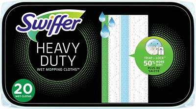 PROCTER & GAMBLE Swiffer Sweep + Mop, Wet Pads Refill, Floor Cleaner, Cleaning Cloths, Heavy Duty