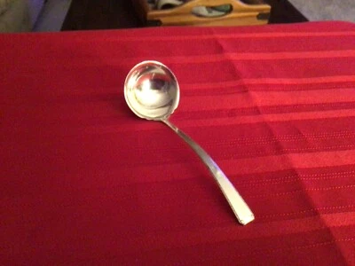 CUCHARÓN SALSA PLATA ESTERLINA VINTAGE TOALLA PATRÓN ENCAJE ANTIGUO 5-1/2" LARGO Foto 1 de 4