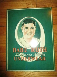 Repro NEW YORK YANKEES Babe Ruth All America Athletic Underwear Metal Sign - Picture 1 of 1