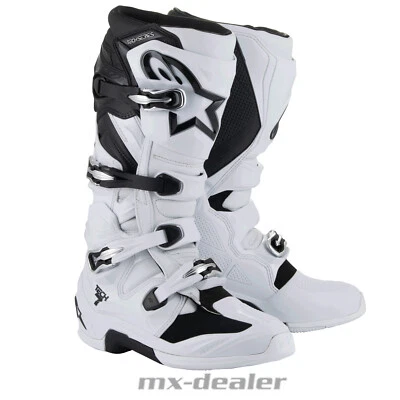 Alpinestars Tech 7 EVO Weiß Schwarz Stiefel MX Motocross Enduro Cross Stiefel