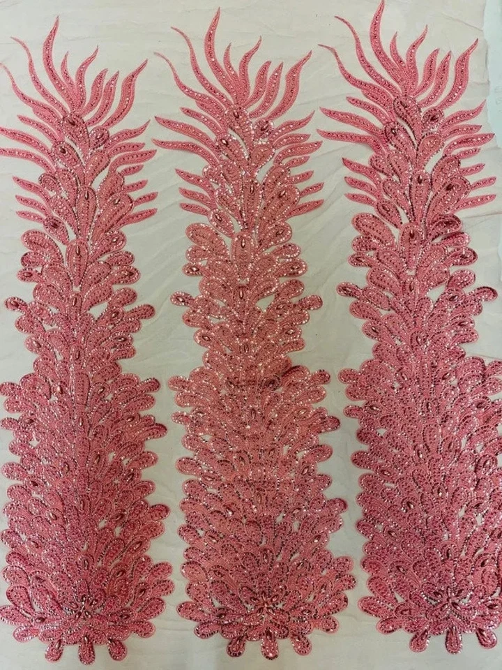  Vegas Peacock Mesh Sequin, Shiny, Fancy, Wedding, Prom, pageant, Sold by PANEL  - Image 1 of 1