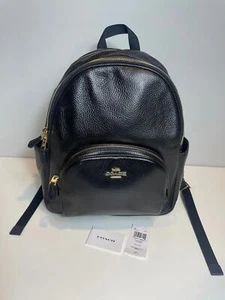 NWT Coach 5666 Court Backpack in Pebble Leather Black Medium Bag - Picture 1 of 12
