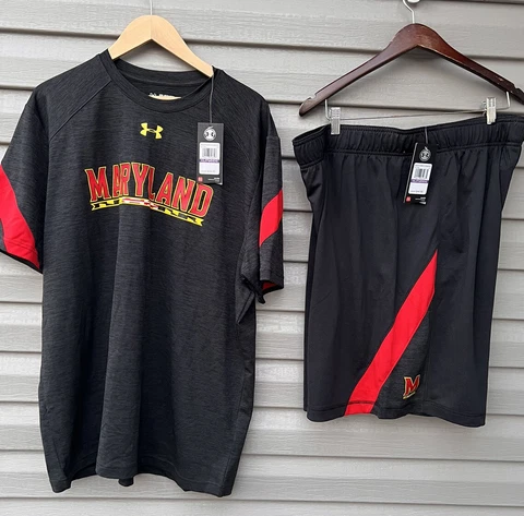Under Armour UA Maryland Terrapins Basketball Shorts BLACK NWT 2XL Lot 2 Set Cover