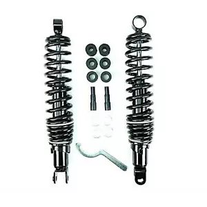 2FastMoto Black Shock Absorbers Eye to Clevis 335mm Dual Black Springs 06-36035B - Picture 1 of 5