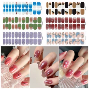 Flower Nail Art Stickers Self-Adhesive Stylish Nail Wraps Full Cover Sticker ๐ - Picture 1 of 37
