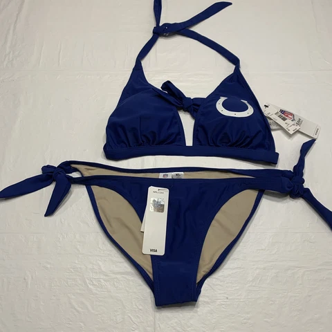 G-III NFL Indianapolis Colts 2 Piece String Bikini Swim Suit Women’s XL New Cover