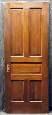 2 avail 30"x77" Antique Vintage Old SOLID Wood Wooden Interior Doors 5 Panels Cover