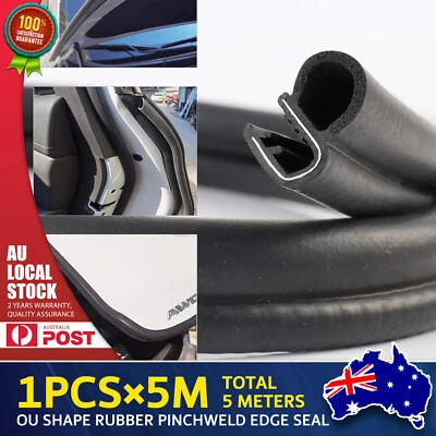 Pinch Weld Rubber Seal Trim Soundproof & Waterproof Door Window Boot etc 196" - image 1 of 4
