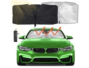 Car Windshield Sunblock Foldable Umbrella Front Window Side Skirt  NEW WITH BAG - Picture 1 of 4