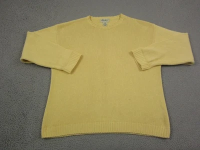 Suéter De Colección Eddie Bauer Para Hombre Grande Amarillo Pescadores Tejido Algodón Años 90 Crew Foto 1 de 4