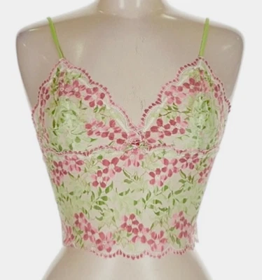 Y2K VICTORIAS SECRET Babydoll de Renda Floral Cami M Coquete Fada Caprichosa Vintage - Imagem 1 de 4