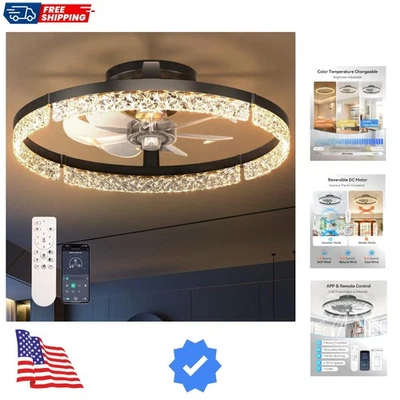 Ceiling Fans with Lights and Remote, 20'' Low Profile Ceiling Fans, 3000-6000... - Image 1 of 4