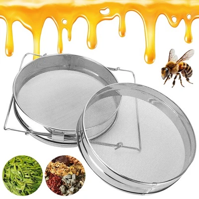 Edelstahl Honig Sieb Doppelsieb Honigsieb 2-tlg Filter Schmutzfänger Absetztank - Bild 1 von 4