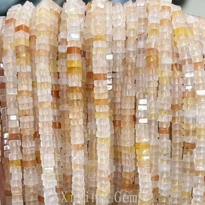 Cuentas espaciadoras de disco cuadradas planas aventurina rosa natural de 2x4 mm para hacer joyas - Imagen 1 de 8