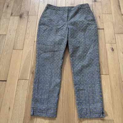 Boden Trousers Size 12 Black White Houndstooth Gold Spots Wool Blend L26 - Image 1 of 4