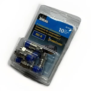 IDEAL 89-019 OmniConn RG‑6 Compression F‑Connector – 10‑Pack - New - Sealed - Picture 1 of 3