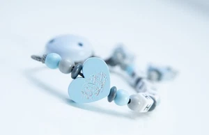 ☆Schnullerkette mit Namen Jungen ★ Masallah ما شاء الله Mashallah arabisch☆ blau - Bild 1 von 4