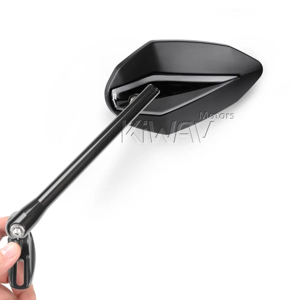 Black Venom fairing mirrors mat black adapter ABS aluminum fits Suzuki GSX-R GSF - Imagem 1 de 4