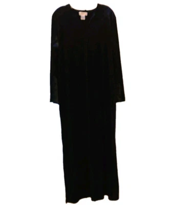 Cabernet Womens Velvet Maxi Dress Size Medium Side Slit Vneck Witchy Goth - Image 1 of 4