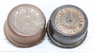 Pair of Very Early Cadillac Auto Screw On Hubcaps-Solid Brass 1902-1909. - Image 1 of 4