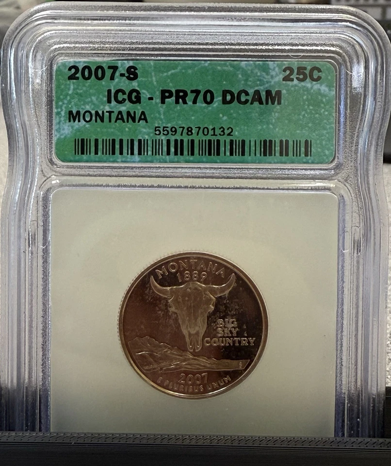 2007 S State Quarter Montana Clad ICG PR70 DCAM PROOF STATE QUARTER - Image 1 of 2