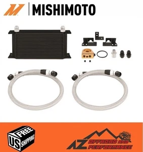 Mishimoto Black Oil Cooler Kit w/ Thermostat for '07-'11 Jeep Wrangler JK 3.8L - Foto 1 di 5