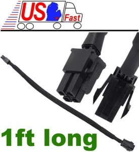 12inch long 4pin P4 12V Motherboard/Power Supply Male~Female Extension Cable {BK - Picture 1 of 2