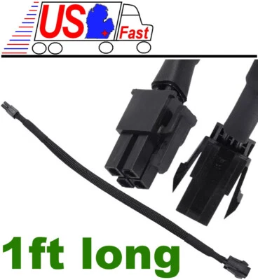 12inch long 4pin P4 12V Motherboard/Power Supply Male~Female Extension Cable {BK - Image 1 of 2