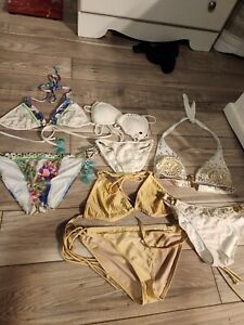 womens bikini swimwear lot Victoria's Secret, Billabong Crochet, Heat S/m 