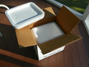 Styrofoam Insulated Cooler with Shipping Box ext meas 11.5"L x 9.5"W x 12"H - Picture 1 of 8